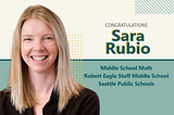 Photo of Sara Rubio; congratulations
