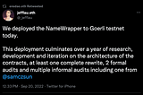 🐦: Implementamos [ENS] NameWrapper en la red de prueba de Goerli hoy.