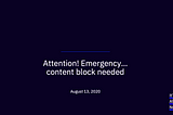 Attention! Emergency…content block needed — Ampscript