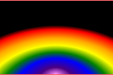 Try reversing the colors to create a more realistic rainbow and position as you want.