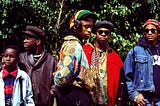 A Tribe Called Quest filming for “Yo! MTV Raps” circa 1990, in their hometown of New York City. Photo by Janette Beckman/Getty Images.