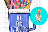 In my teacher ears png, teacher png, disco teacher era, teacher design png, sublimation png, digital print