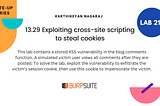 13.29 Exploiting cross-site scripting to steal cookies