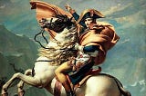 Napoleon’s portrait with his iconic white horse.