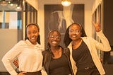 Three ladies who are mentees of KamiLimu mentorship program in Kenya posing for a picture