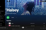 Cover of an Artist page on Spotify desktop app