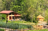 A house built with natural materials at Earthaven Ecovillage in North Carolina. All photos taken by the author.