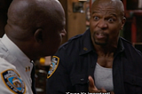 Holt and Terry in Seasons 3, Episode 2 of Brooklyn Nine-Nine.