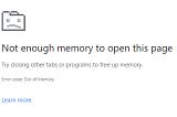 Google chrome: out of memory error code