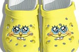 Cute Yellow Spongebob Face Cartoon Crocs For Men Women