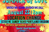 “Summer of Love” flier for far-right rally in Portland.