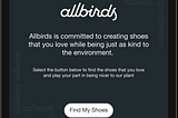 Interactive Catalog for Allbirds