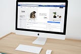 A desktop computer screen showing the facebook page of a cat