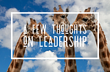 A few thoughts on Leaderships