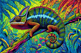 a colourful chameleon