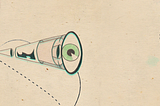 An abstract form that develops from the small into a large cone. In the end, an eye stands for individual personality evolving over time.
