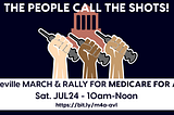 The People Call the Shots! Asheville March and Rally for Medicare For All — Saturday, July 24th, 10am-noon. https://bit.ly/m4a-avl