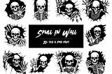 Skull In The Wall SVG, Skull SVG, Sugar Skull svg, Skull Head svg, Emotionless Skull svg, Halloween SVG, Scary svg, Spooky svg, Wall svg