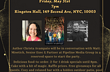 You’re invited to my free NYC book launch party on Friday, May 31st