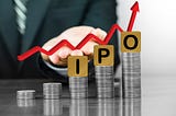 IPO image with stacked coins showing stock growth