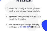 How YOU can directly help families impacted by the pandemic through The 1k Project