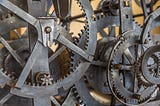 The mechanism of the old clock the clock tower