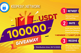 Keepr3v1.network: Giveaway 100,000 USDT