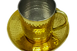 Brass Tea set Online: Brass tea Kettle, Cup and saucer