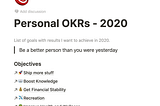 Personal OKRs for Success