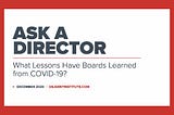 Diligent Interview: What Lessons Have Boards Learned from COVID-19?
