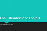 CSS Header and Footer
