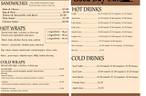 CAFE menu
