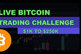 Bitcoin Live Trading Challenge — From $1k to $250k