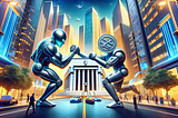 Coinbase and the FED engaged in an arm wrestling match. DALL-E