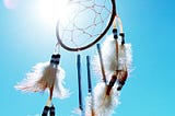 A dreamcatcher in the sunlight