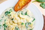 Spinach and Artichoke Dip Tortellini Soup