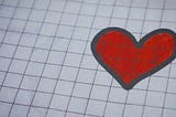 Heart drawn on graph paper