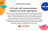 22.3 Lab: JWT authentication bypass via weak signing key