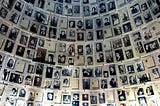 Photograph of the Hall of Names memorial at Yad Vashem in Jerusalem, Israel.