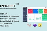 Radmin, A Laravel admin template Starter has been released their second version!