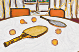 AI-generated picture of an oval/circle dining table