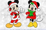 Svg png Christmas Minnie and Mickey Mouse Santa Red Сostume Dress Layered Cut Files for Silhouette Cricut Iron on Transfer Disney Christmas