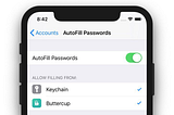 AutoFill login forms on iOS with Buttercup for Mobile
