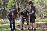 Behind the scenes with Darwin Reina during the filming of A Wilted Leaf in Barcelona