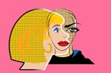 Digital animation of woman with two faces depicting bipolar disorder.