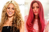 Shakira painted pink