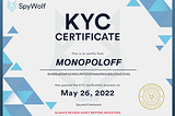 MONOPOLOFF GAME KYC VERIFIED BY SPYWOLF