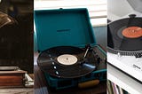 VIntage 78 rpm record player, portable record player, modern turntable