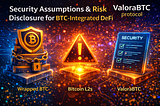 Security Assumptions & Risk Disclosure for BTC-Integrated DeFi