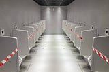 Double row of urinals with tape blocking access to every other urinal. People easily get caught up in theories that “sort of just appear” without a firm foundation